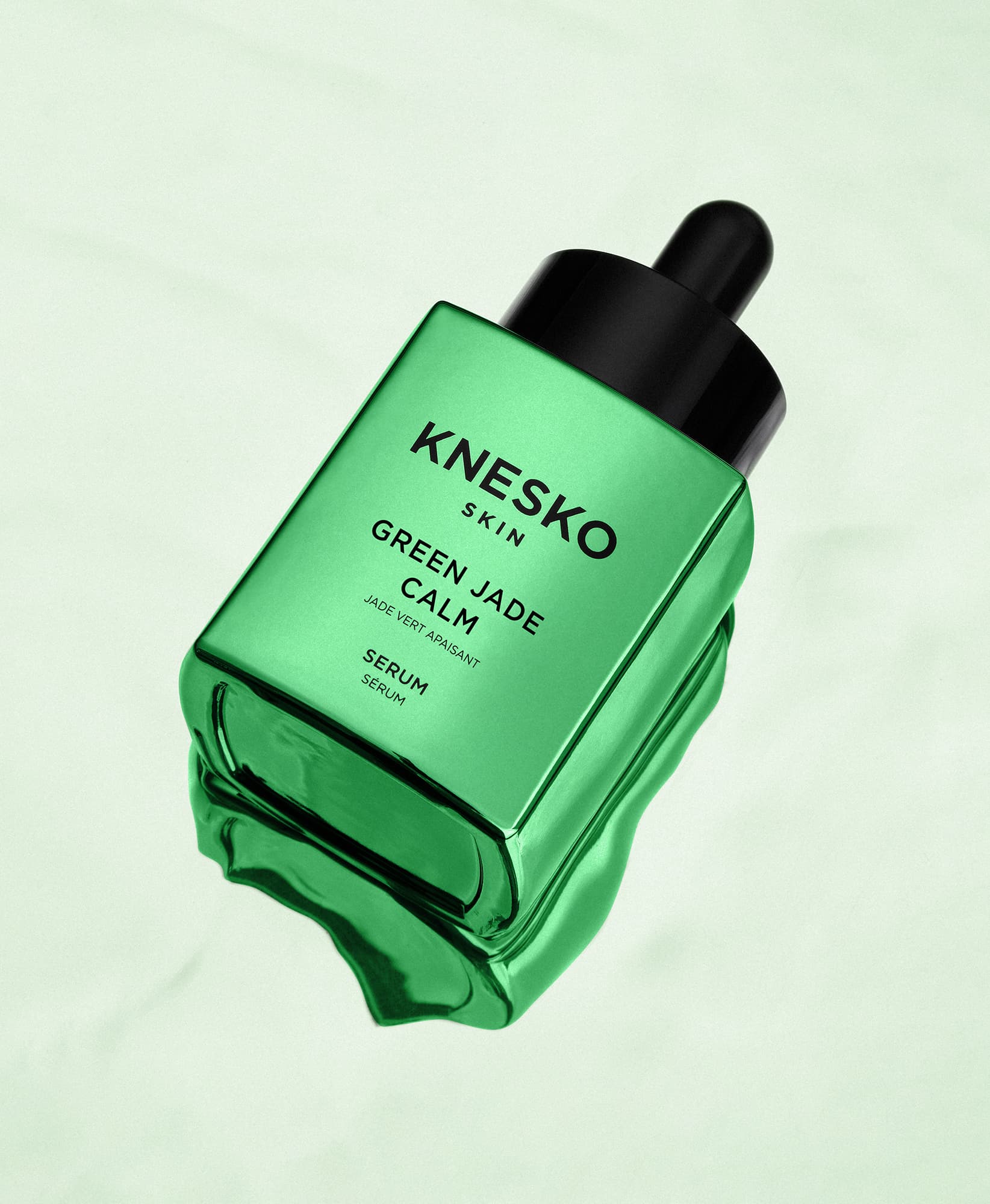 green jade serum bottle