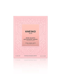 box for pink serum that says knesko skin rose quartz antioxidant serum.